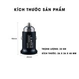 Tẩu Sạc Nhanh Hai Cổng  Qc USB  3.0 Và Type C Pd 45W Cho Điện Thoại, máy tính trên xe ô tô điện 12V hoặc xe tải 24V