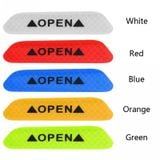 Bộ 4 decal dán phản quang OPEN cánh cửa xe ô tô - Phản Quang báo hiệu cửa xe đang mở loại tốt nhiều màu tuỳ chọn