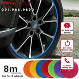 ⚡️FLASH SALE⚡️ chỉ viền bánh xe, nẹp chống xước lazang xe hơi,cao su dán viền trang trí bánh ô tô cuộn 8m chất lượng cao