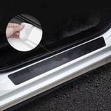 Combo 4 Miếng dán da cabon 3D trang trí loại tốt nẹp bước chân cửa sẵn keo 3M bóc dính dán bậc cửa vân da carbon
