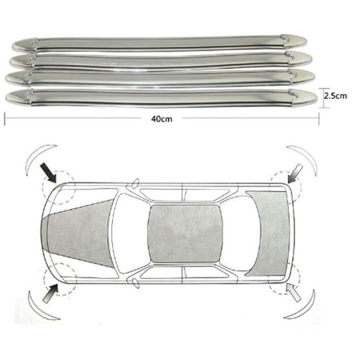 Bộ 2 miếng nẹp dải dán chrome chống va đập góc