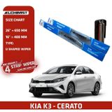 Combo 2 Gạt Mưa Ô tô KIA Loại cần gạt nước Silicon 4 Lưỡi Cao Cấp, Thiết Kế Thông Minh, Gạt Êm Và Sạch Hơn