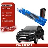 Combo 2 Gạt Mưa Ô tô KIA Loại cần gạt nước Silicon 4 Lưỡi Cao Cấp, Thiết Kế Thông Minh, Gạt Êm Và Sạch Hơn