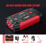 Bộ kích điện đề nổ bình ắc quy 12v cứu hộ ô tô công suất lớn kiêm sạc dự phòng Magsafe, kiêm đèn chiếu sáng đèn báo cứu hộ xanh đỏ