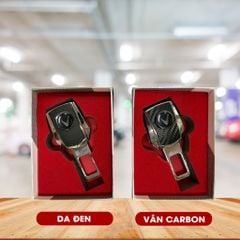 Chốt khoá dây đai an toàn xe VINFAST LOGO HÃNG XE cao cấp vật liệu inox bọc da dày dặn loại cải tiến hỗ trợ móc nối tiếp