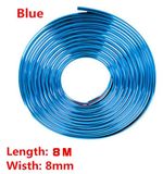 Nẹp chỉ viền bánh xe, nẹp chống xước lazang xe hơi,cao su dán viền trang trí bánh ô tô cuộn 8m chất lượng cao