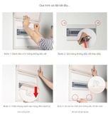 Khung tranh che bảng điện, tủ điện sang trọng che aptomat bảng điện khung nhôm có pitton thủy lực