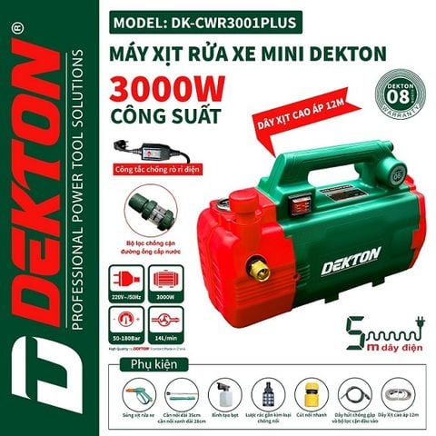 Máy Xịt Rửa Dekton DK-CWR 3001 PLUS (3000 W) - Chỉnh Áp