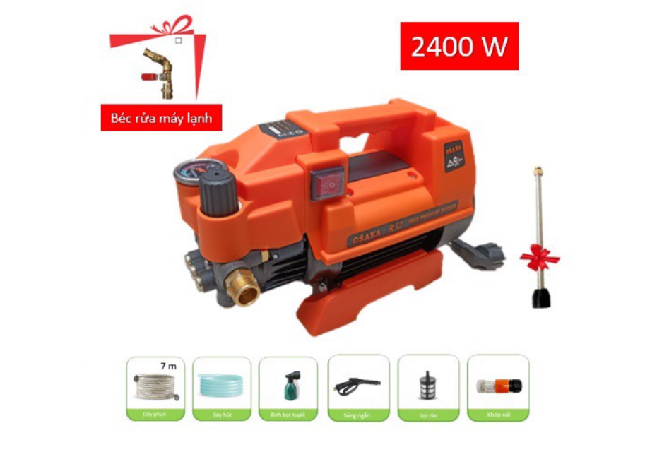 Dương Hoàng專用 Máy xịt rửa xe chỉnh áp Osaka RS2 - 2400W - Tặng béc rửa máy