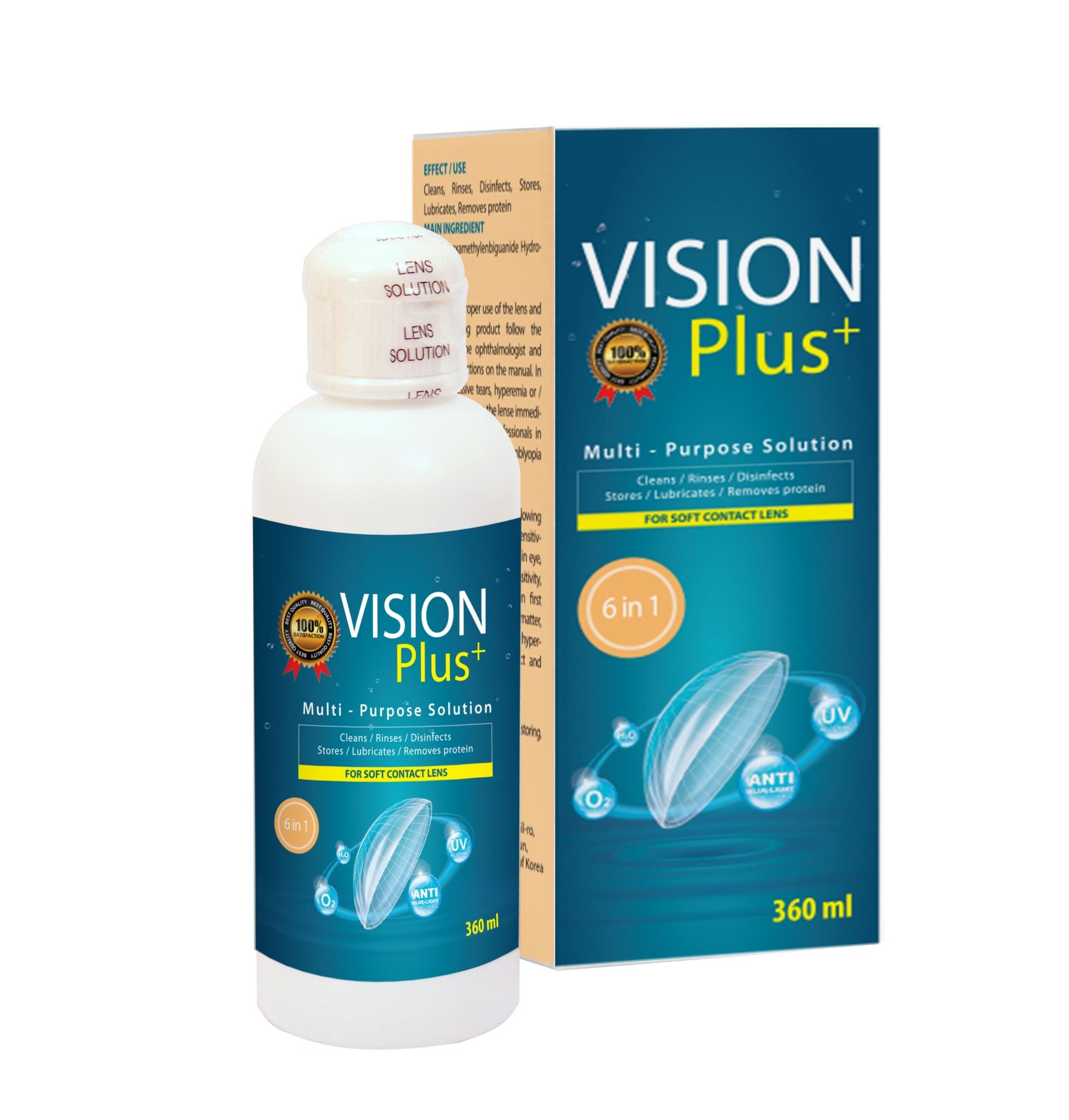 Dung dịch ngâm kính áp tròng Vision Plus + loại 360 ml