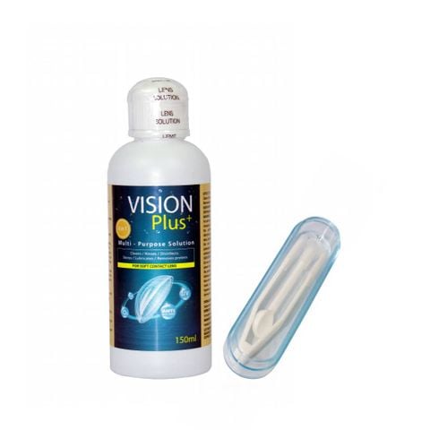  Dung dịch ngâm kính áp tròng Vision Plus 150 ml + Nhíp Đeo Lens 