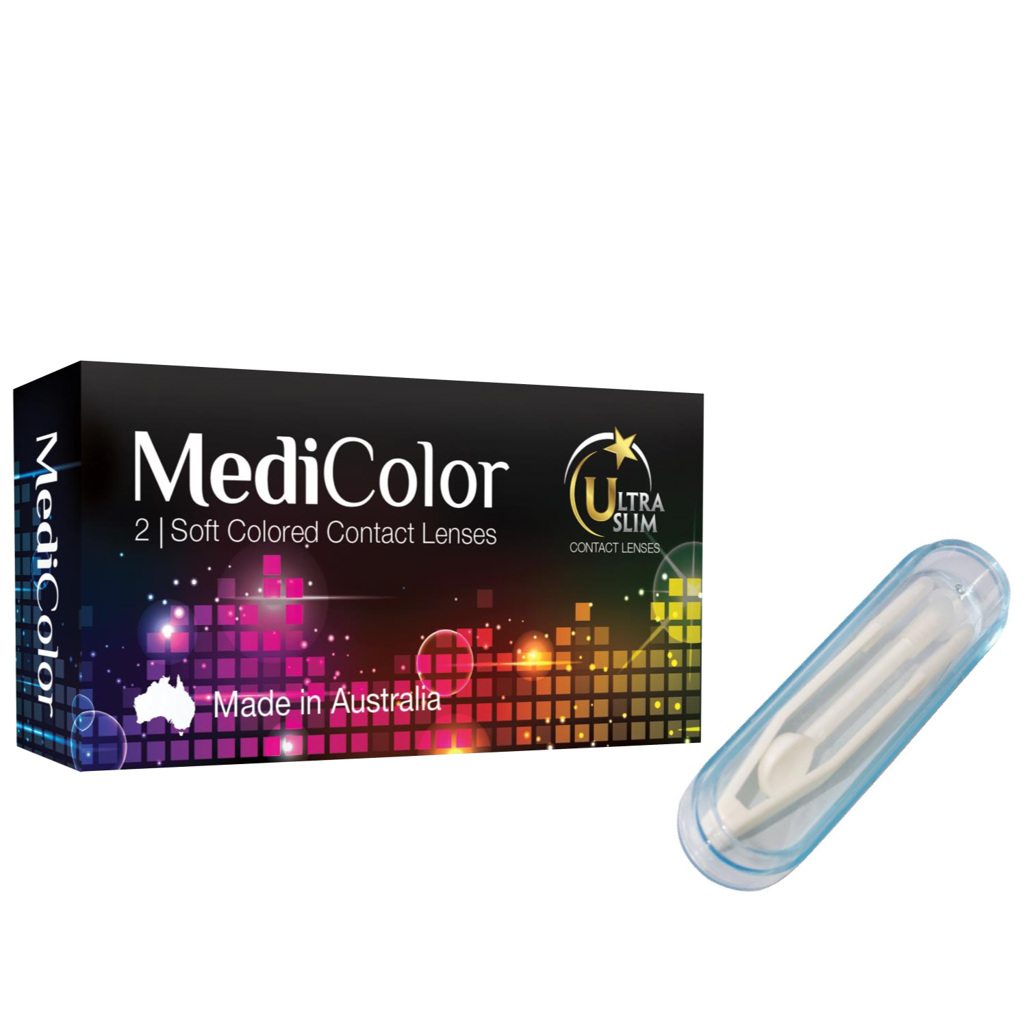 [Một Cặp] Kính Áp Tròng Australia Màu Nâu Medicolor 3 tháng – Lens Màu Nâu (Choco) + Nhíp Đeo Lens