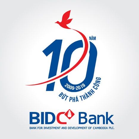 Logo kỷ niệm 10 năm BIDC Bank (Campuchia) – ZOBI - Creative Design