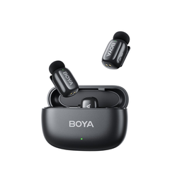 BOYA Mini 03 - Micro Đầu Ngón Tay Không Dây, Kẹp Áo, Dùng Cho Điện Thoại Type-C/ Lightning, Bắt Xa 100m, Chống Ồn (2 Mic + Hộp sạc )
