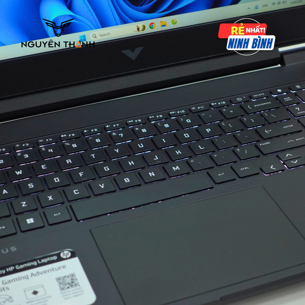 Laptop HP Gaming Victus 15-fa1040nr (Core i5-12500H, Ram 16GB, SSD 512GB, RTX 4050 6GB, 15.6'' FHD IPS, 144Hz, Window 11, Black)