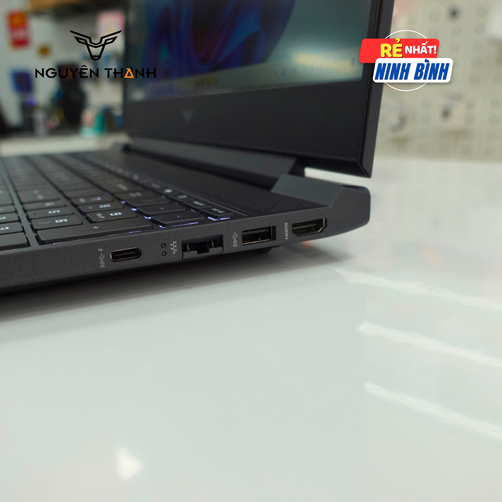 Laptop HP Gaming Victus 15-fa1040nr (Core i5-12500H, Ram 16GB, SSD 512GB, RTX 4050 6GB, 15.6'' FHD IPS, 144Hz, Window 11, Black)