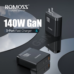 Bộ sạc nhanh Romoss GAN AC140H 140W (2 USB-C + 1 USB-A)