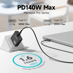 Bộ sạc nhanh Romoss GAN AC140H 140W (2 USB-C + 1 USB-A)