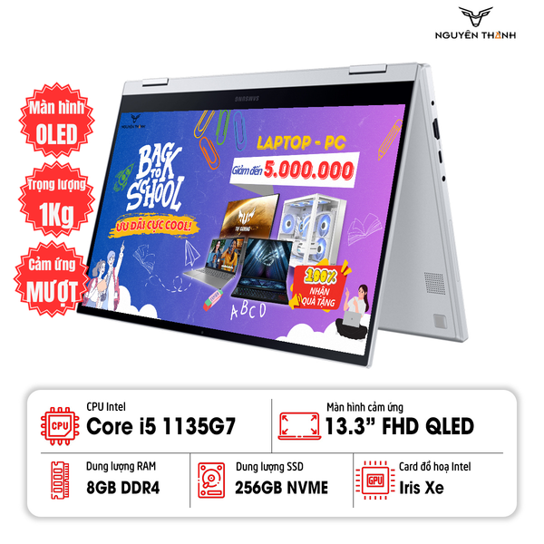 Laptop Samsung Galaxy Book Flex Alpha 2 (Core i5 1135G7 / Ram 8GB / SSD 256GB / 13.3 inch QLED Touch 2 in 1)