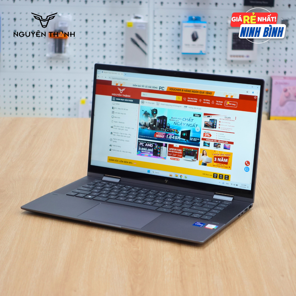 Laptop HP Envy x360 2 in 1 15 ( i7-1355U, 32GB RAM, SSD 1TB,15.6'' FHD Touch, Gray)