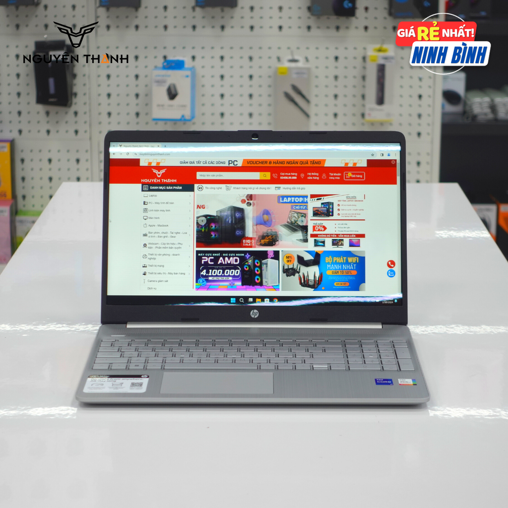 Laptop HP 15-dy5073dx ( Core i7-1255U, 16GB RAM, 512GB SSD, 15.6''FHD cảm ứng, Win 11, Silver)