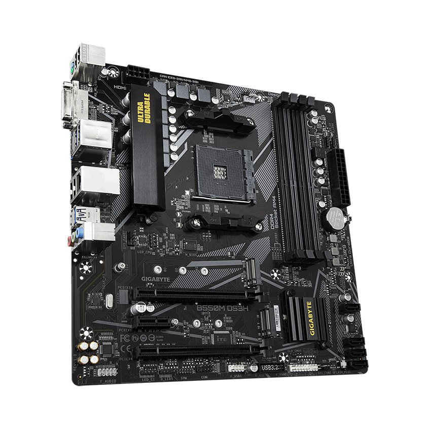 MAINBOARD GIGABYTE B550M-DS3H (AMD B550, SOCKET AM4, M-ATX, 4 KHE RAM DDR4)