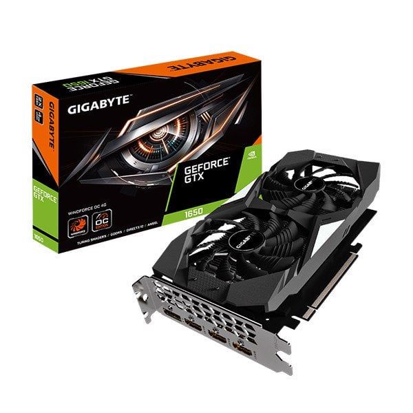 Card màn hình Gigabyte GTX 1650 D6 WINDFORCE 4GB (4GB GDDR6, 192-bit, DVI+HDMI+DP, 1x8-pin)