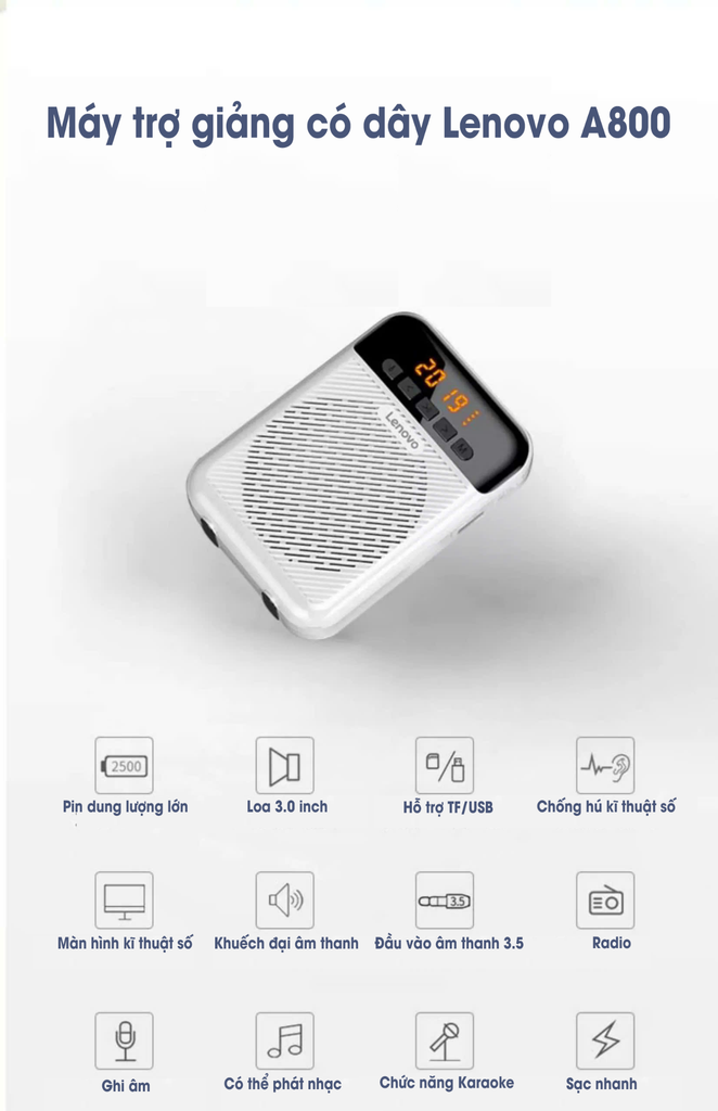 Máy trợ giảng có dây kèm mic Lenovo A800