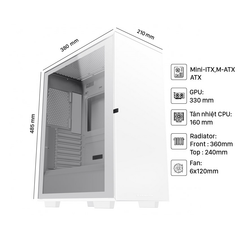 Vỏ Case Xigmatek LUX A Arctic  (Mid Tower/Màu Trắng)