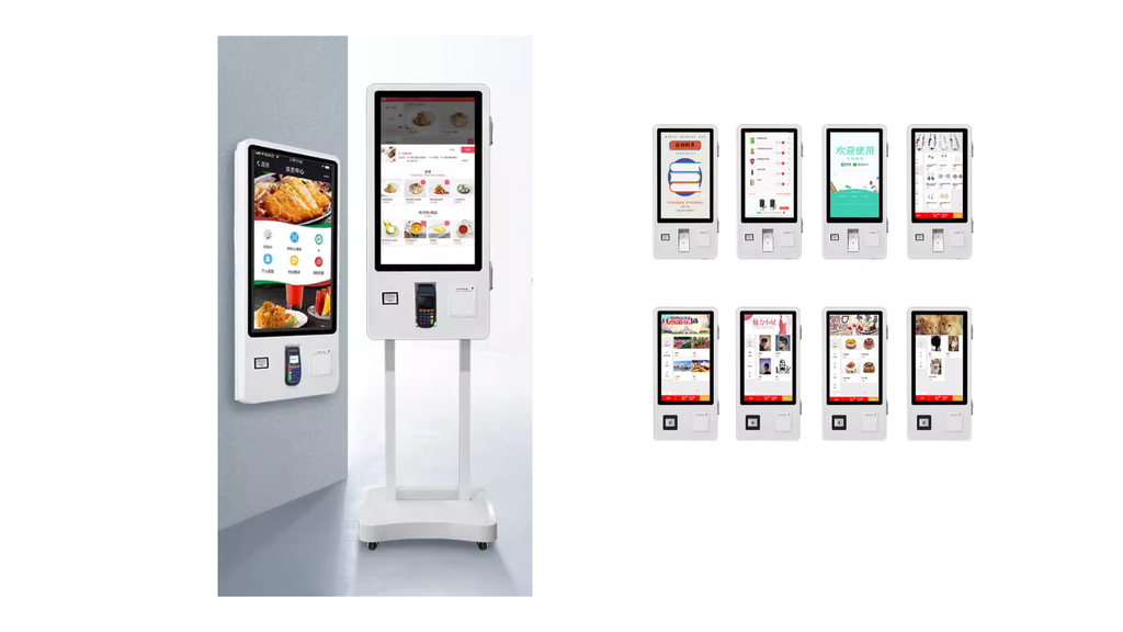 Máy Oder tự phục vụ, Kiosk Self-Order,  Máy order tự động, có NFC/POS/ QR cho nhà hàng, cantine