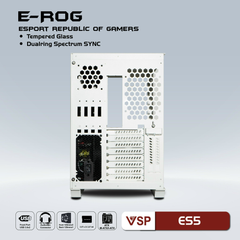 Vỏ Case VSP ESPORT ROG ES5 Gaming (4 Fan) Trắng