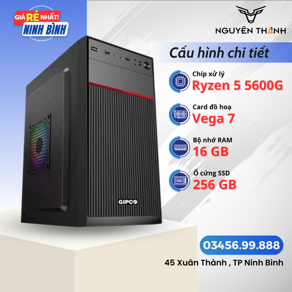 Máy tính văn phòng AMD R5-5600G Ram 16GB SSD 256GB