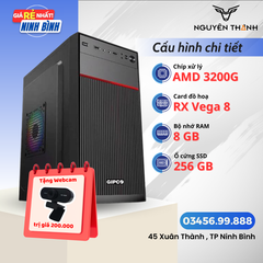 Máy tính văn phòng AMD 3200G Ram 8GB SSD 256GB