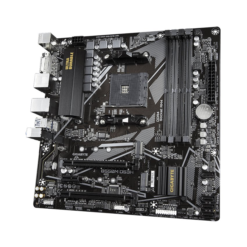 MAINBOARD GIGABYTE B550M-DS3H (AMD B550, SOCKET AM4, M-ATX, 4 KHE RAM DDR4)