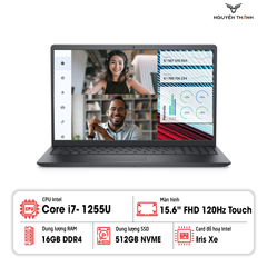 Laptop Dell Inspiron 15 3520 i7 1255U/16GB/512GB/120Hz/Win11/Đen/Cảm ứng