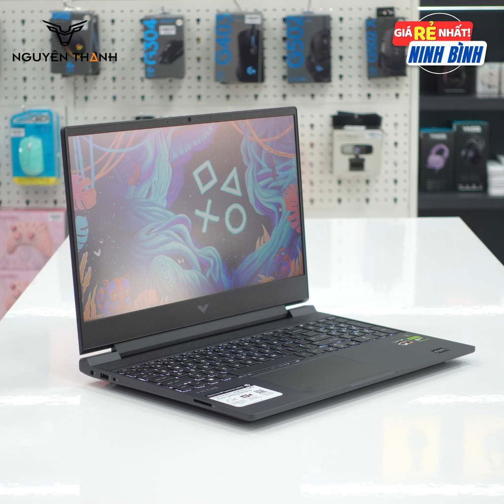 Laptop HP Gaming Victus 15-fb1013dx (AMD RYZEN 5 7535HS, Ram 16GB, SSD 512GB, RTX 2050 4GB, 15.6'' FHD IPS, 144Hz)