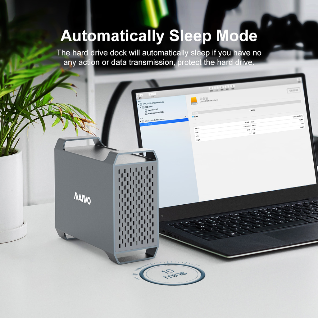 Dock cắm ổ cứng ngoài MAIWO K35262C 3.5 inch SATA RAID USB3.1 Tốc độ lên tới 10Gbps