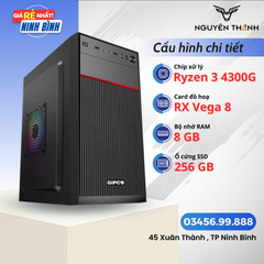 Máy tính văn phòng AMD CPU Ryzen 3 4300G Ram 8GB SSD 256GB