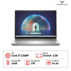 Laptop Dell Inspiron 14 5430 (Intel Core i7-1360P, 16GB, 1TB, 14 inch 2.5K, Win 11, Bạc)
