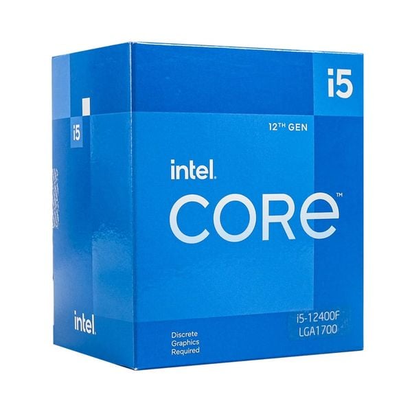 CPU Intel Core i5-12400F (Upto 4.4Ghz, 6 nhân 12 luồng, 18MB Cache, 65W) - Socket Intel LGA 1700 - NO BOX Bảo hành 36 tháng