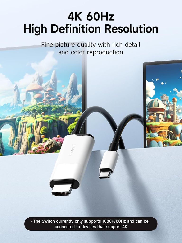 Hub chuyển Hagibis Switch Dock - Cáp USB Type C to HDMI 4K@60hz