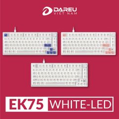 Bàn phím cơ DareU EK75 Full White (Firefly switch)