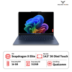 Laptop Lenovo Yoga Slim 7 14Q8X9 Snapdragon X Elite X1E-78-100, RAM 16GB, SSD 512GB, 14.5 inch 3K OLED Touch, Windows 11, Blue)