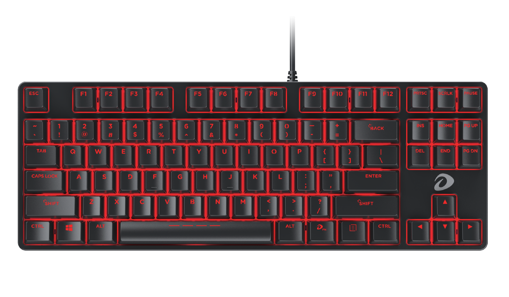 Bàn phím cơ Gaming DAREU EK87 - Black (RED Led, Blue/ Brown/ Red D switch)