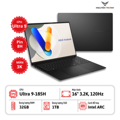 Laptop ASUS Vivobook S16 OLED (Core Ultra 9-185H, Ram 16GB DDR5, SSD 1TB, 16