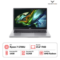 Laptop Acer Aspire 3 A315-44P (Ryzen 7 5700U, 16GB RAM, 512GB SSD, 15.6