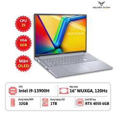 Laptop ASUS Vivobook 16X K3605VU ( i9-13900H, 32GB RAM, 1TB SSD, RTX 4050 6GB, 16