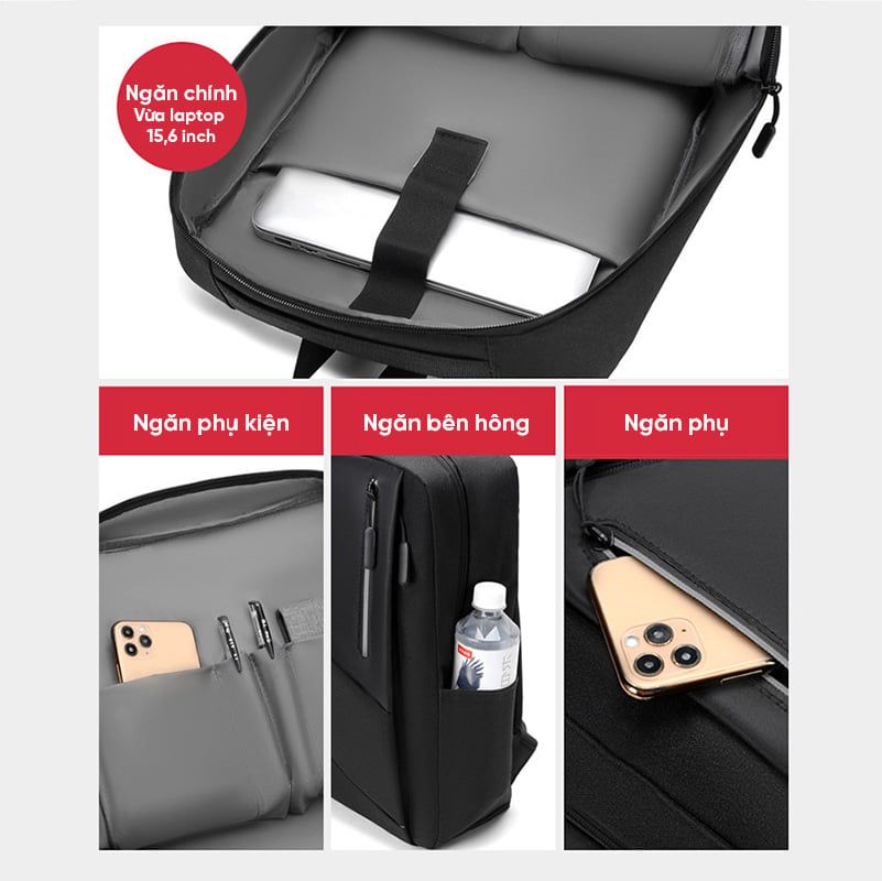 Balo đựng laptop siêu nhẹ có dây usb