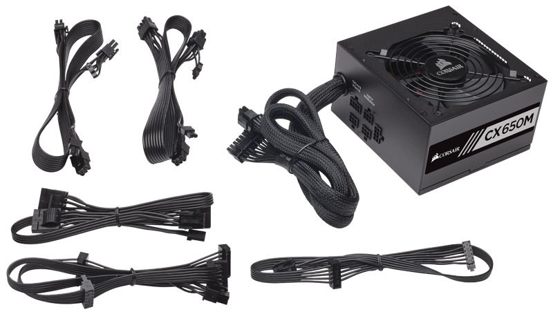 Nguồn máy tính Corsair CX650M 650W - 80 Plus Bronze - Semi Modul