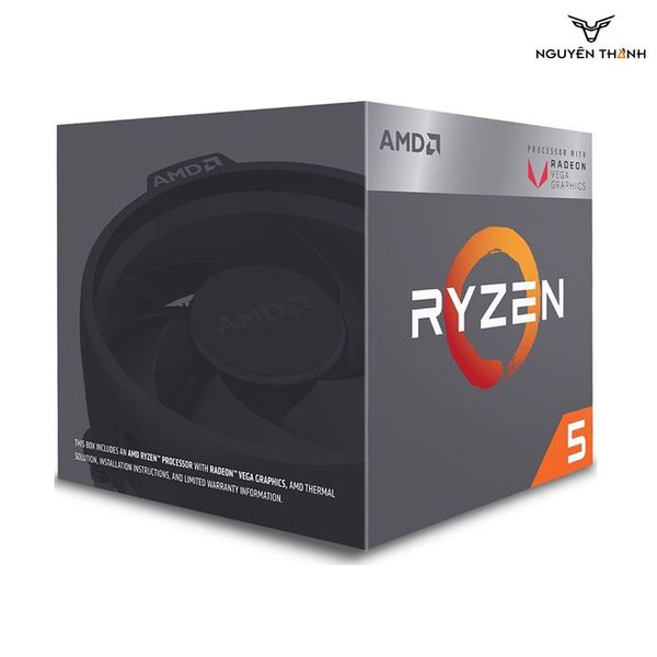 CPU AMD Ryzen 5 2400G (3.6GHz turbo up to 3.9GHz, 4 nhân 8 luồng, 4MB Cache, Radeon Vega 11, 65W) - Socket AMD AM4